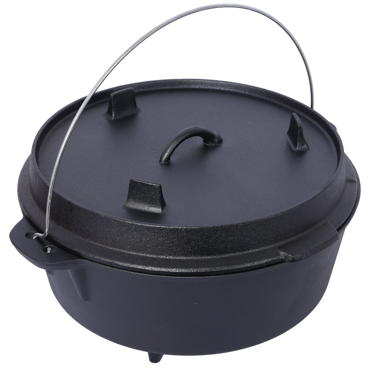 Pre-Seasoned Cast Iron Dutch Oven with Skillet Lid - Black