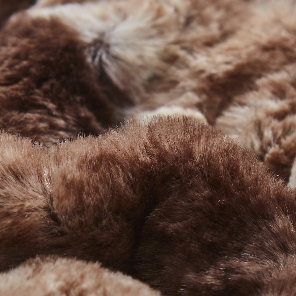 Tache Golden Brown Faux Fur Sherpa Throw Blanket (DY01)