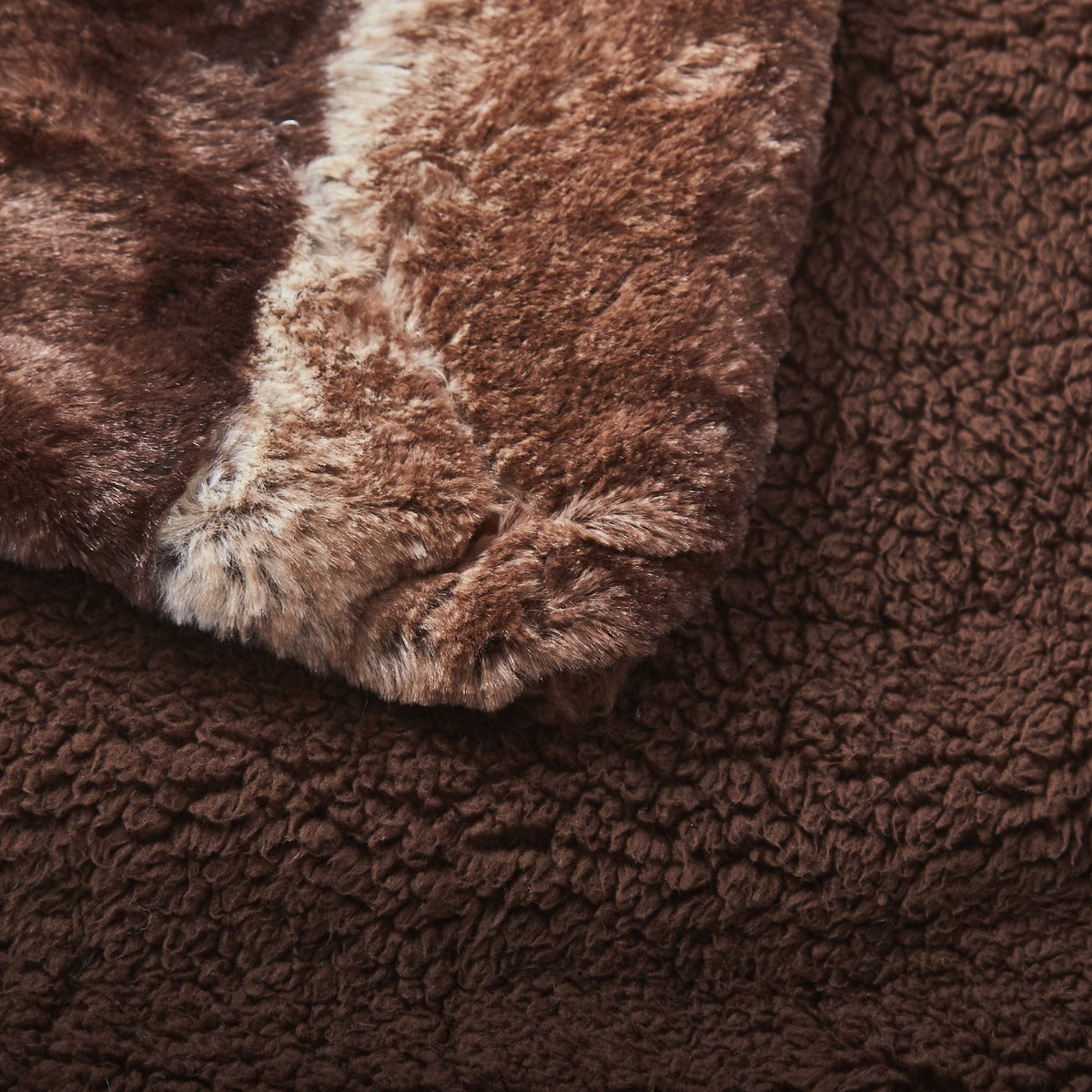 Tache Golden Brown Faux Fur Sherpa Throw Blanket (DY01)