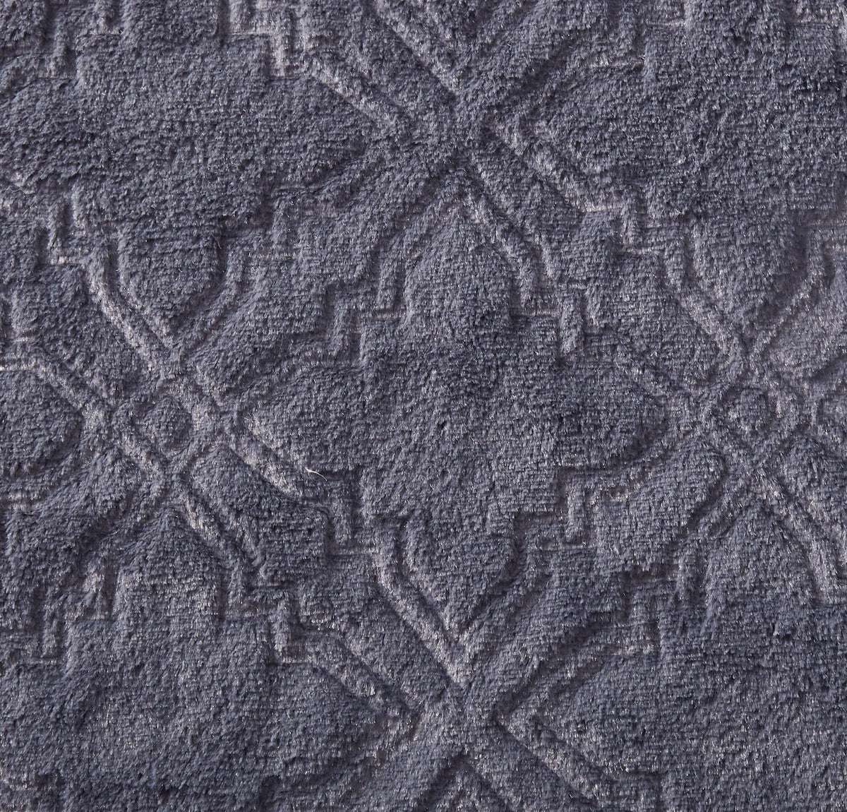 Tache Faux Fur Steel Navy Blue Diamond Trellis Pattern Throw Blanket (3390)