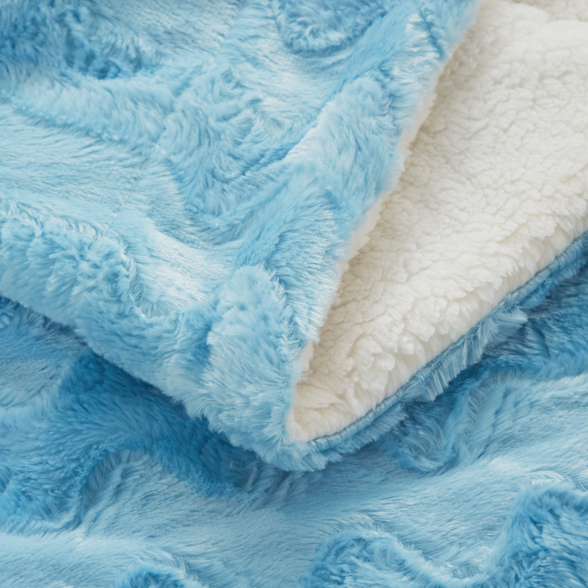 Tache Faux Fur Blue Sky Soft Throw Blanket (#8)