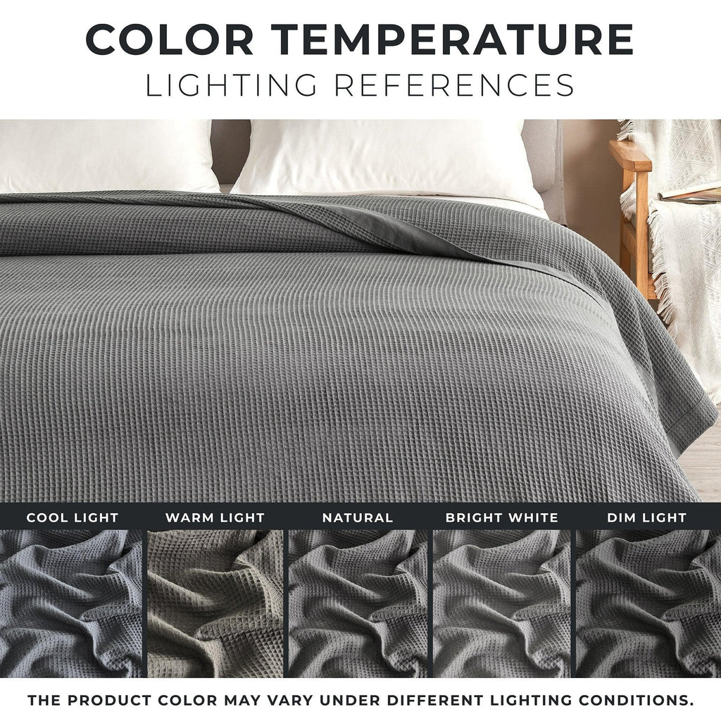 100% Cotton Small Waffle Weave Blanket - Hazel Collection
