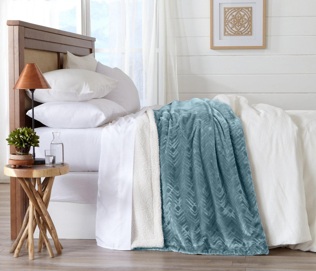Velvet Plush Sherpa Luxury Bed Blanket - Cielo Collection